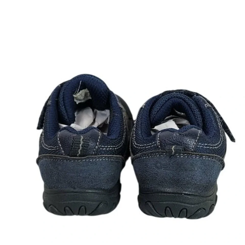 OshKosh B'gosh Kids Size 7M Navy Blue Gray Hook and Loop Athletic Shoes‎